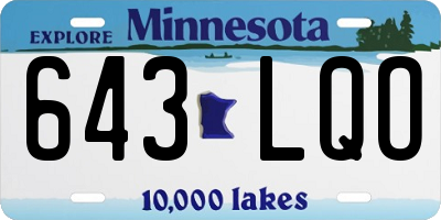 MN license plate 643LQO