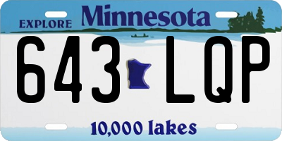 MN license plate 643LQP