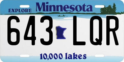 MN license plate 643LQR