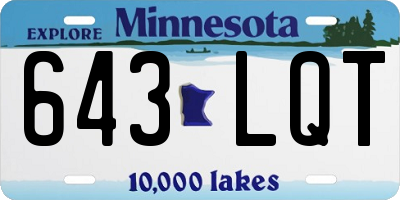 MN license plate 643LQT