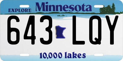 MN license plate 643LQY