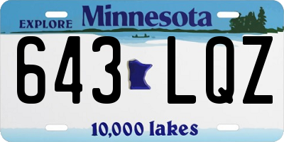 MN license plate 643LQZ