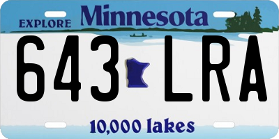 MN license plate 643LRA