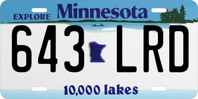 MN license plate 643LRD