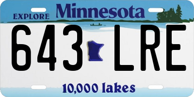 MN license plate 643LRE