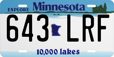 MN license plate 643LRF
