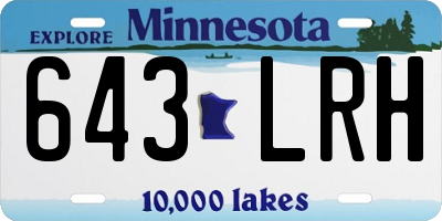 MN license plate 643LRH