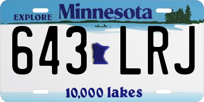 MN license plate 643LRJ