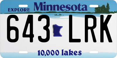 MN license plate 643LRK