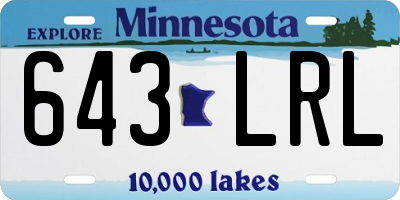 MN license plate 643LRL