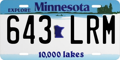 MN license plate 643LRM