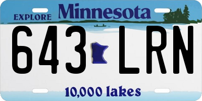 MN license plate 643LRN