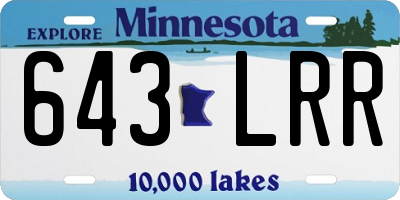 MN license plate 643LRR