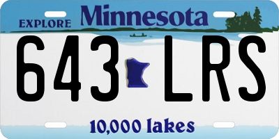 MN license plate 643LRS