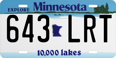 MN license plate 643LRT