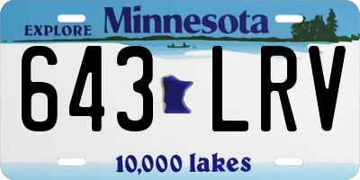 MN license plate 643LRV