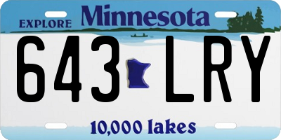 MN license plate 643LRY