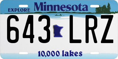 MN license plate 643LRZ