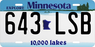 MN license plate 643LSB