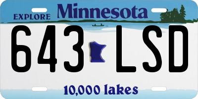 MN license plate 643LSD