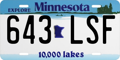 MN license plate 643LSF