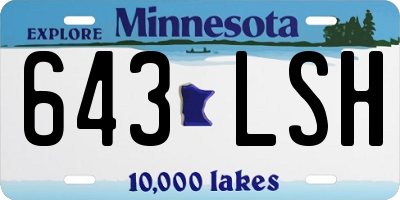MN license plate 643LSH