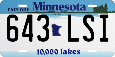 MN license plate 643LSI