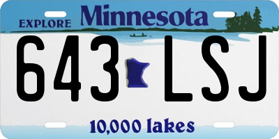 MN license plate 643LSJ