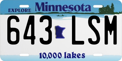 MN license plate 643LSM
