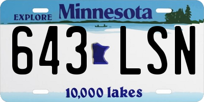 MN license plate 643LSN
