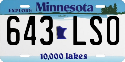 MN license plate 643LSO