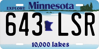 MN license plate 643LSR