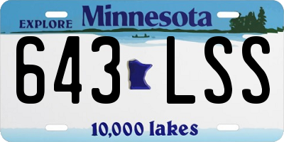 MN license plate 643LSS