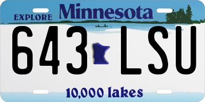 MN license plate 643LSU