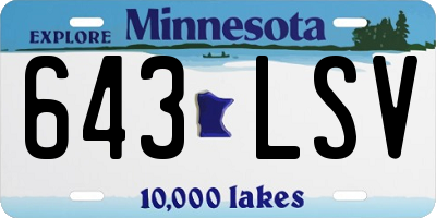 MN license plate 643LSV