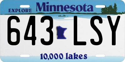 MN license plate 643LSY