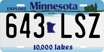 MN license plate 643LSZ