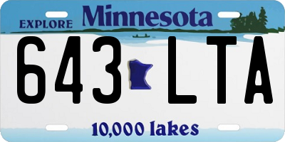 MN license plate 643LTA