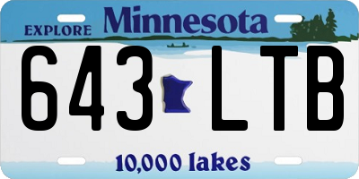 MN license plate 643LTB
