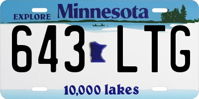 MN license plate 643LTG