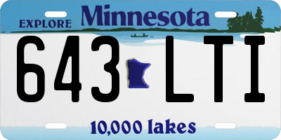 MN license plate 643LTI