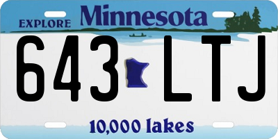 MN license plate 643LTJ