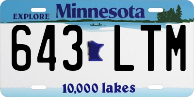 MN license plate 643LTM