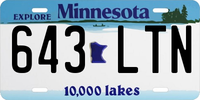 MN license plate 643LTN
