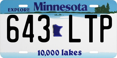 MN license plate 643LTP