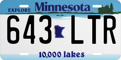 MN license plate 643LTR