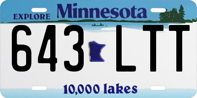 MN license plate 643LTT