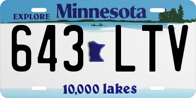MN license plate 643LTV