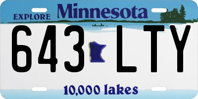 MN license plate 643LTY