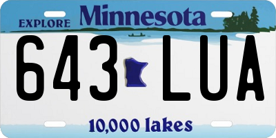 MN license plate 643LUA